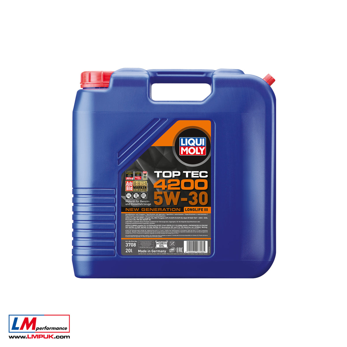  LIQUI MOLY Top Tec 4200 SAE 5W-30 New Generation, 5 L, Synthesis technology motor oil